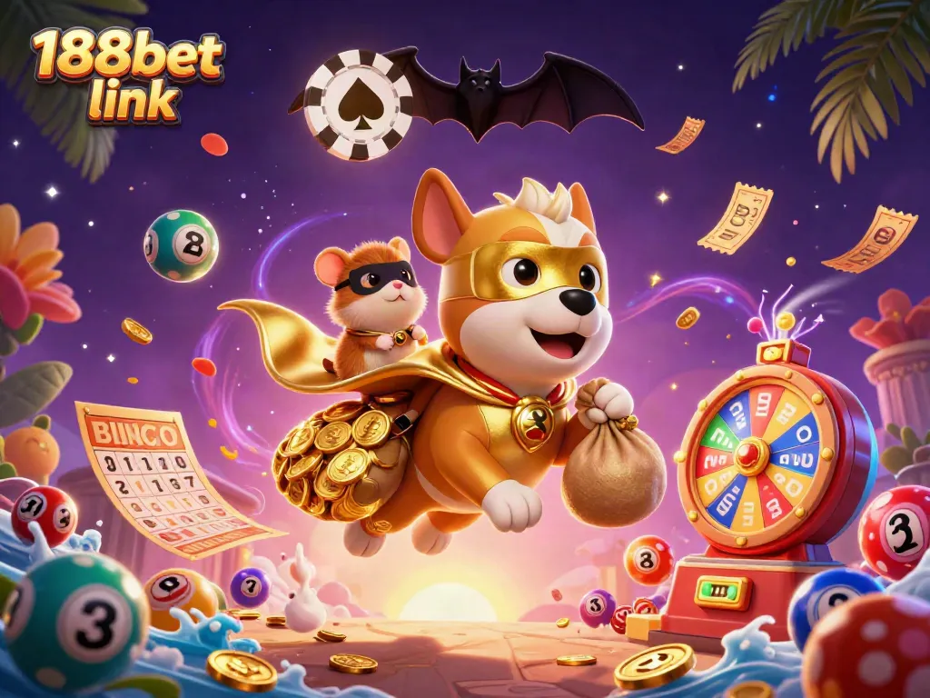 Experience the excitement of the 188bet link with this vibrant illustration of casino adventures.