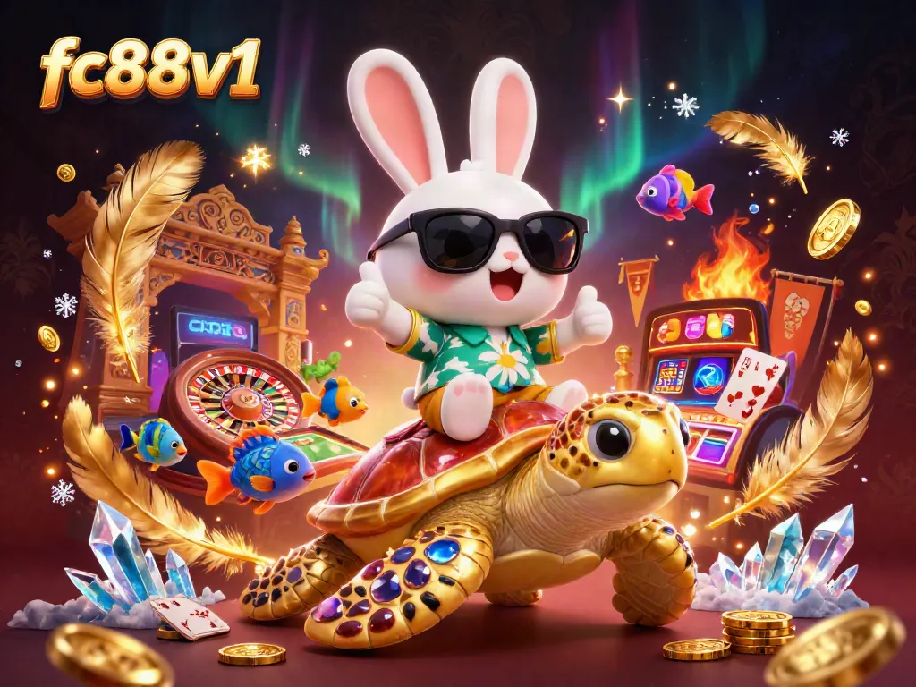The lucky rabbit and golden sea turtle vibe at fc88v1, embodying an engaging live casino atmosphere.