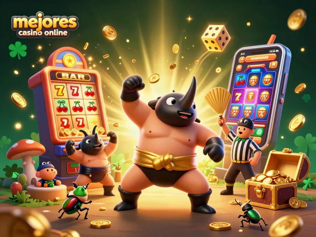 Disfruta de los mejores casinos online con un campeón sumo y un animado espectáculo de tragamonedas.