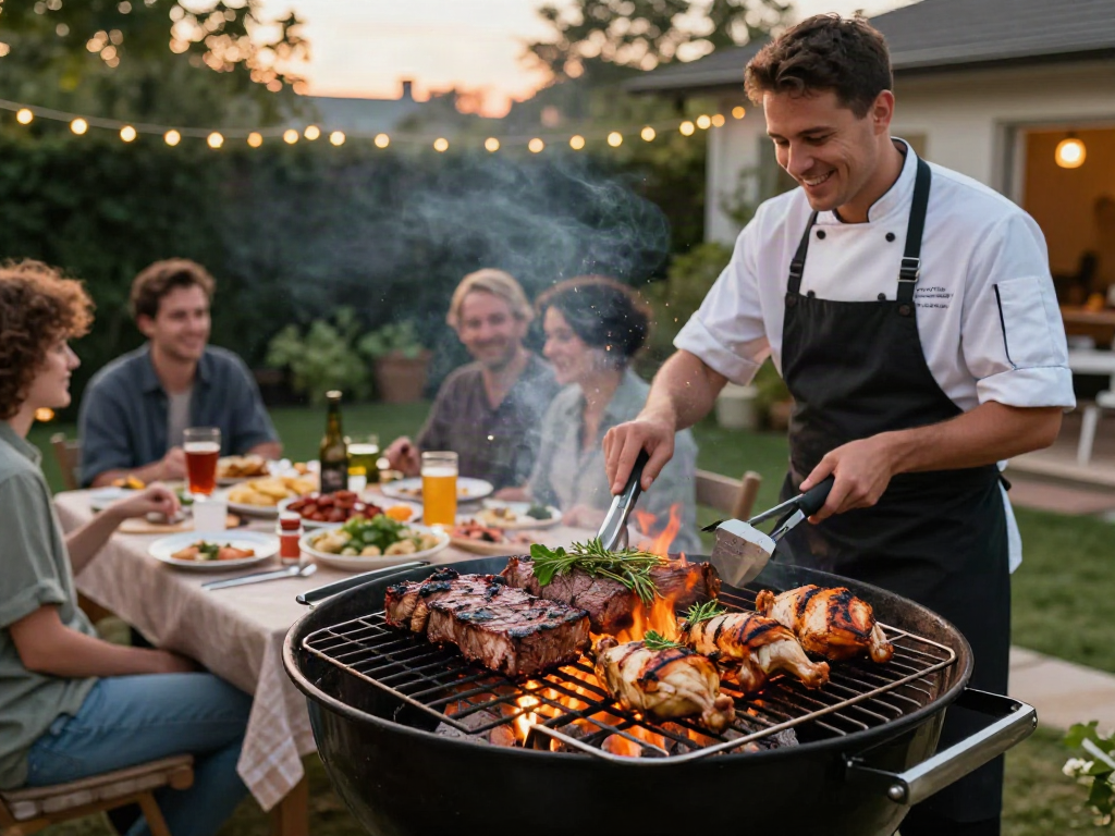 Delicious rokok88 slot grilled meats prepared outdoors, highlighting BBQ atmosphere.