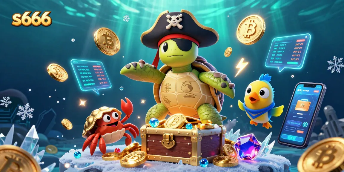 Experience thrilling gaming at s666, where the pirate turtle and friends unveil treasures alongside crypto coins.