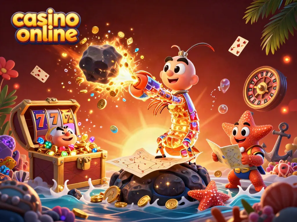 Gana en el casino online con la emoción de tragamonedas! Ilustración vibrante de juego.