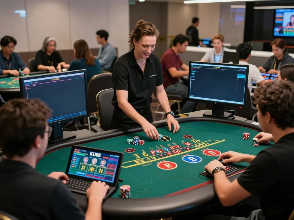 Engaged players enjoying live casino games at KU88, showcasing an immersive gaming environment.