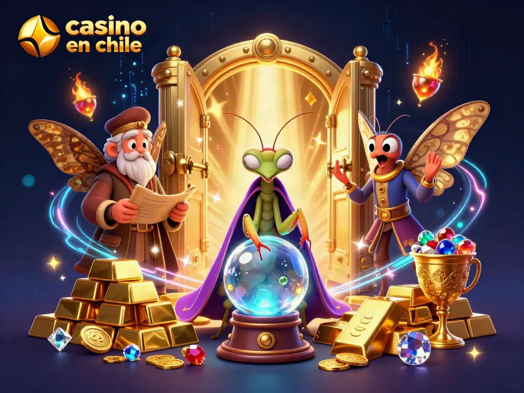Disfruta de la energía del casino online en Chile en esta ilustración vibrante y mágica.
