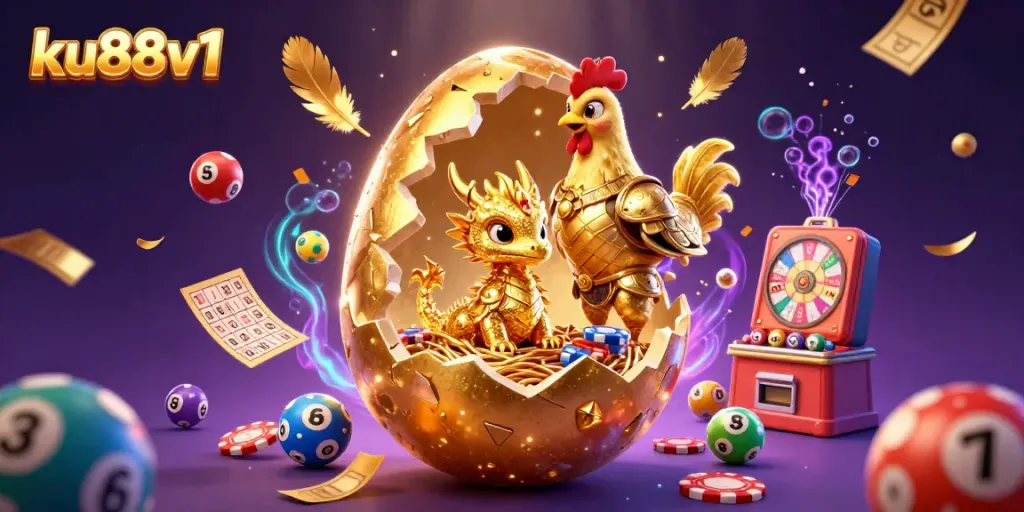 Experience exciting gambling with ku88v1 cartoon scene showcasing rich casino elements.