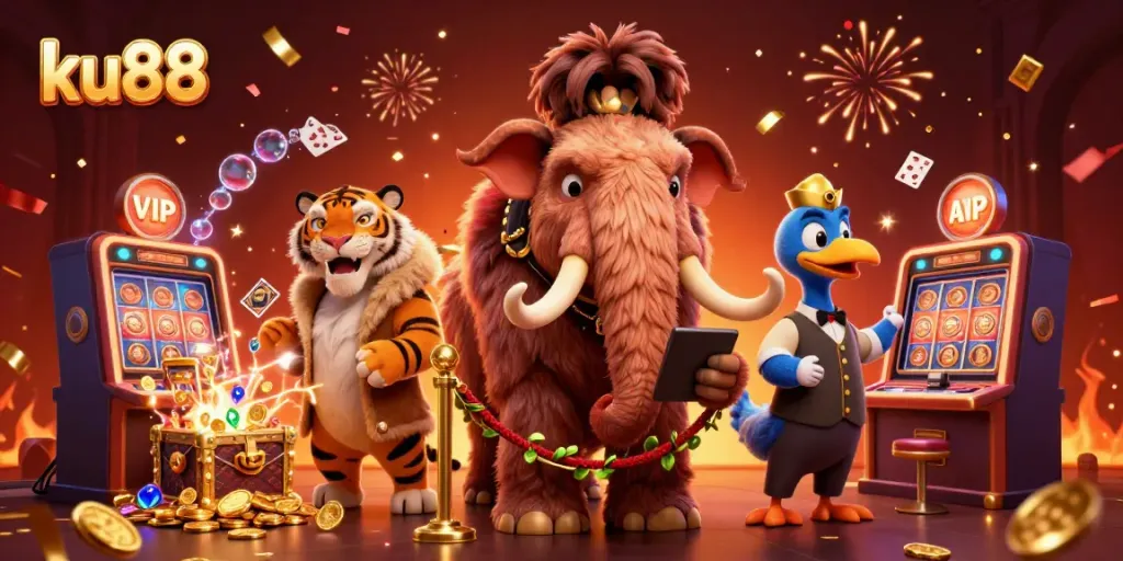 Experience the excitement at ku88 as a woolly mammoth bouncer checks IDs at the casino entrance.