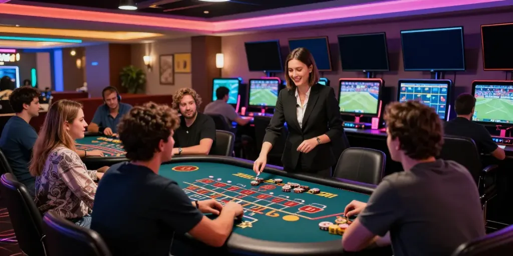 Exciting UK88 online casino experience with diverse players and professional dealer.