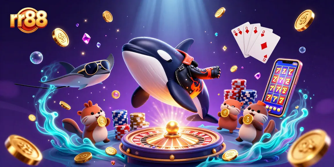 Experience the thrill at rr88 with captivating cartoon characters and energetic casino elements.
