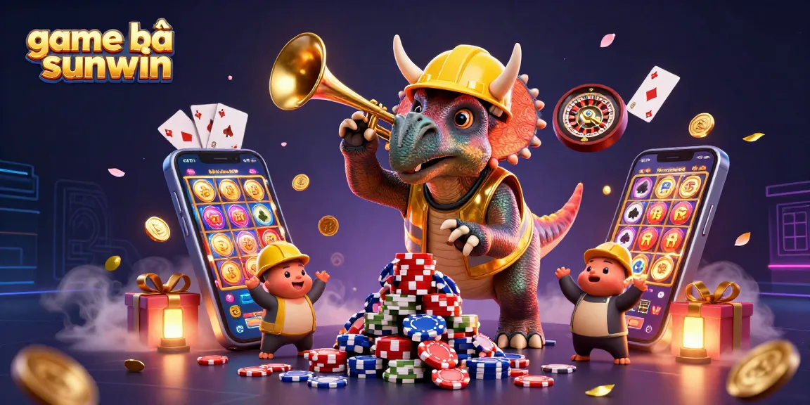 Engage in thrilling experiences at game bài sunwin with colorful slots and poker chips celebrating wins.