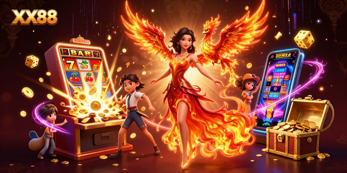 Experience thrilling moments at XX88 with dynamic gaming illustrations full of excitement and rewards.